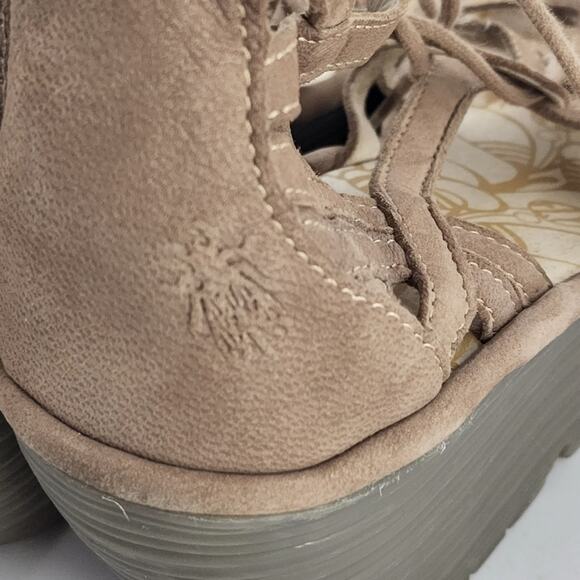 Fly London Yuke Tan Leather Gladiator Sandals - Picture 7 of 10